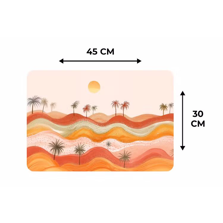 Placemat - 6 stuks - Abstract landschap - Palmbomen - Kleurrijk — 3