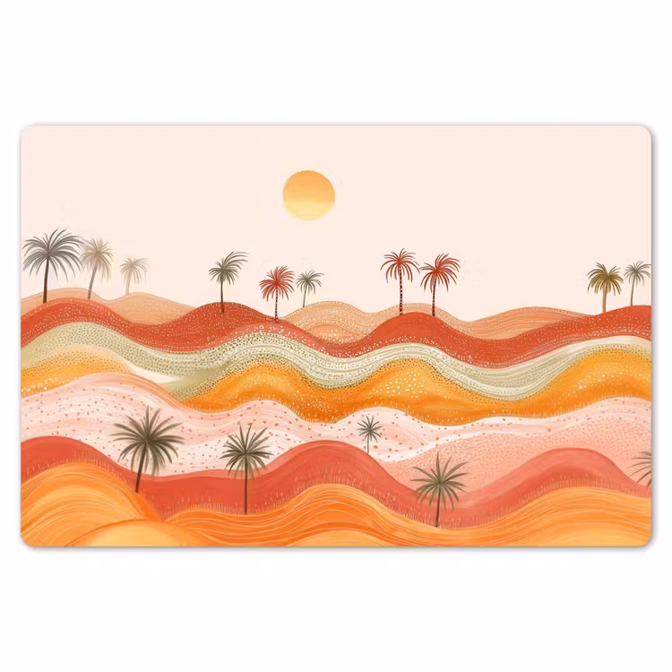 Placemat - 6 stuks - Abstract landschap - Palmbomen - Kleurrijk — 7