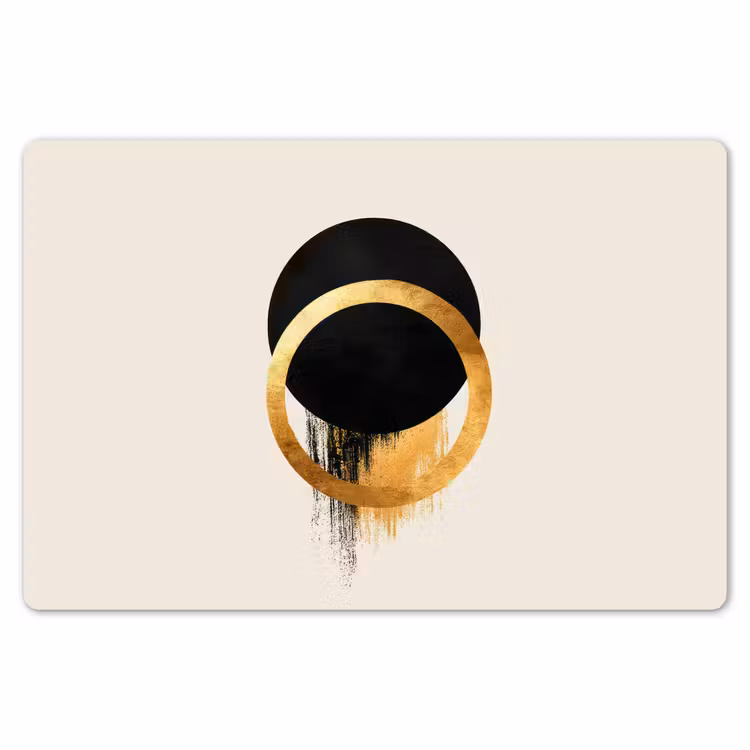 Placemat - 6 stuks - Abstract ontwerp - Zwarte cirkel - Verfvlekken — 7