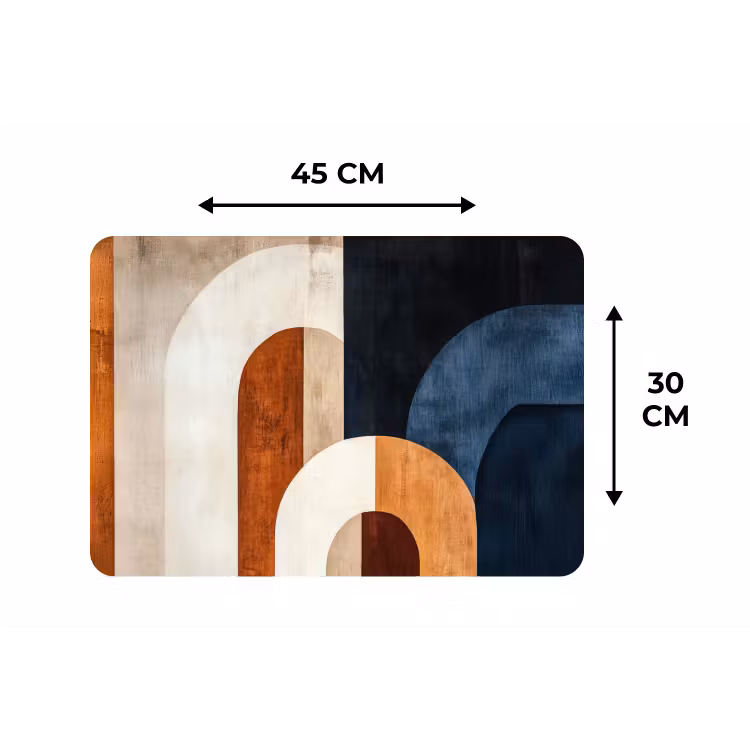 Placemat - 6 stuks - Abstract - Vormen - Donkerblauw — 3