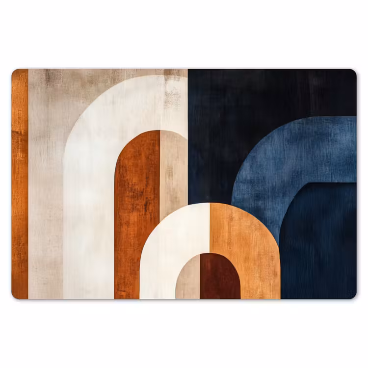 Placemat - 6 stuks - Abstract - Vormen - Donkerblauw — 7