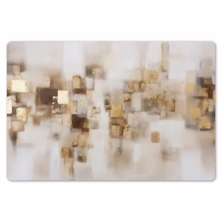 Placemat - 6 stuks - Abstracte vierkanten - Aardetonen - Mistig — 7