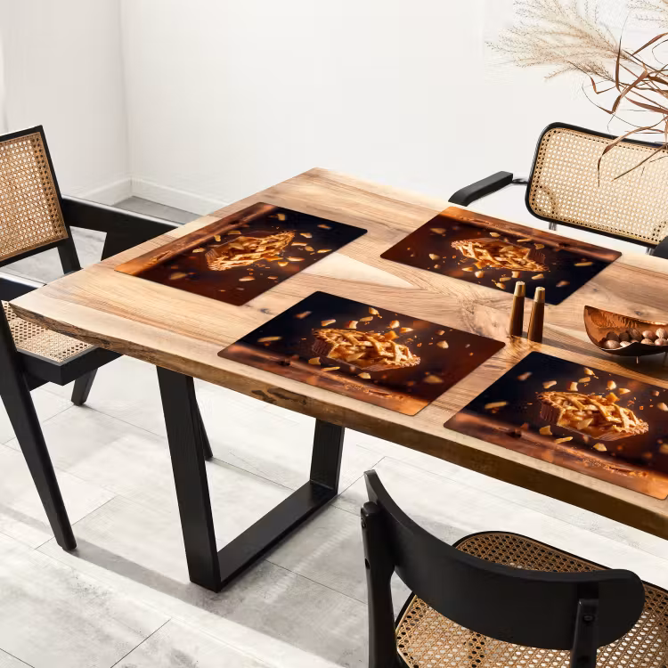Placemat - 6 stuks - Appel - Taart - Warm - Eten — 5