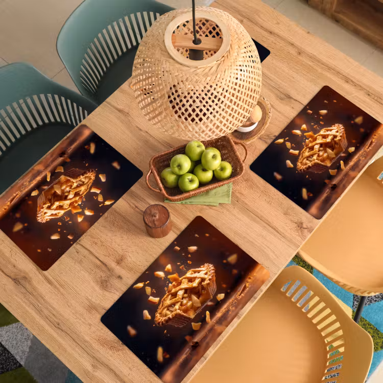 Placemat - 6 stuks - Appel - Taart - Warm - Eten — 6