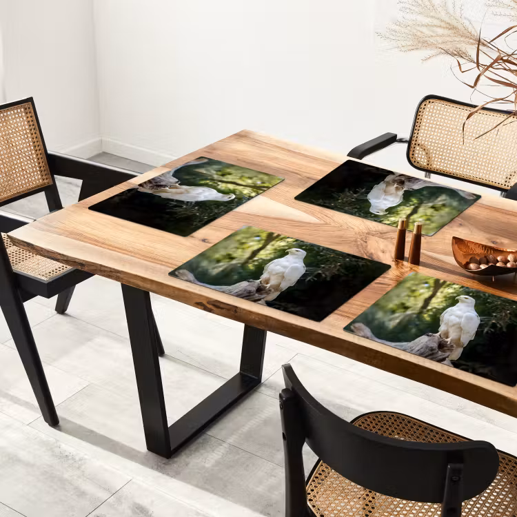 Placemat - 6 stuks - Arend - Hout - Wit - Planten — 5