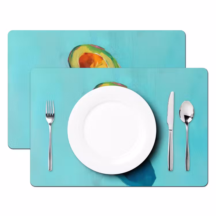 Placemat - 6 stuks - Avocado - Groen - Pit - Schaduw — 2