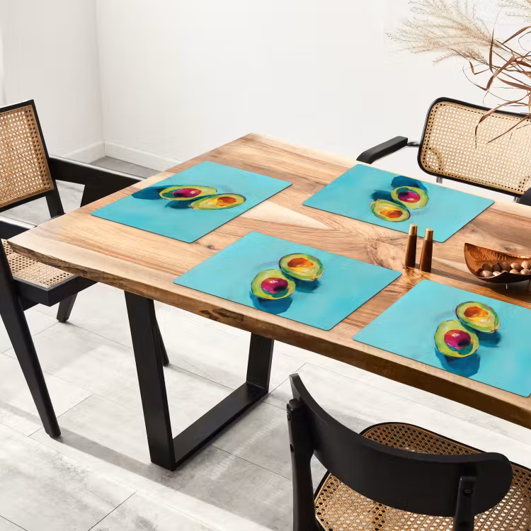 Placemat - 6 stuks - Avocado - Groen - Pit - Schaduw — 5