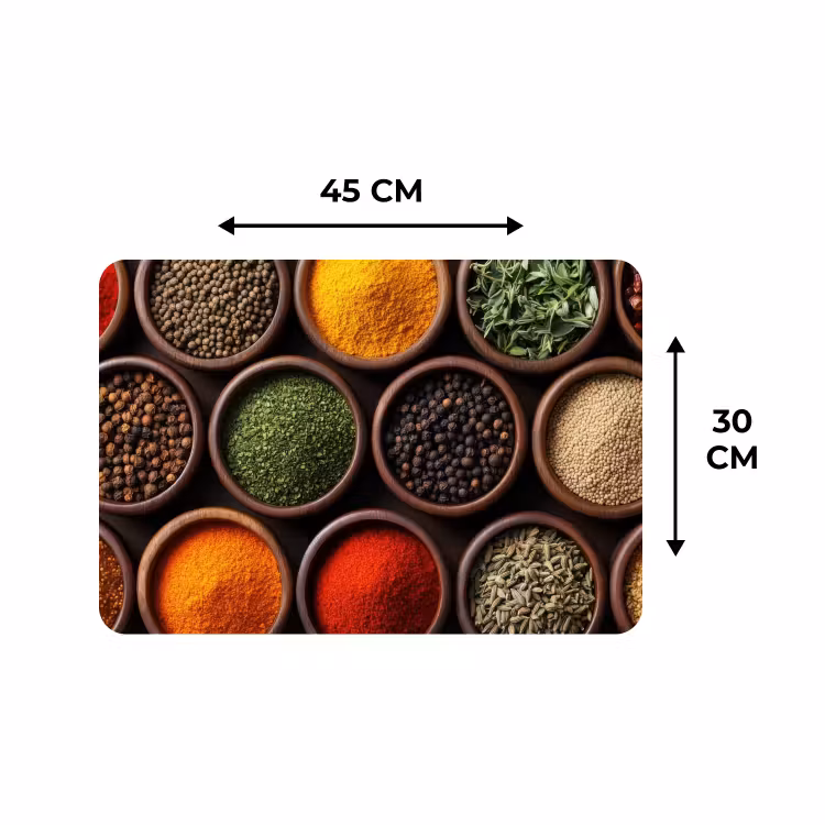 Placemat - 6 stuks - Bakjes - Hout - Kruiden - Kleurrijk — 3