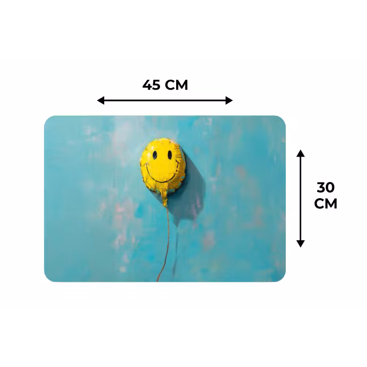 Placemat - 6 stuks - Ballon - Geel - Smiley — 3