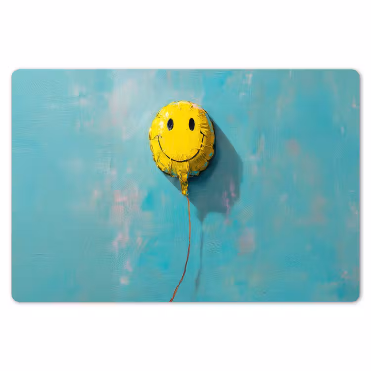 Placemat - 6 stuks - Ballon - Geel - Smiley — 7