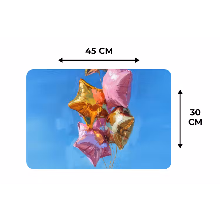 Placemat - 6 stuks - Ballonnen - Goud - Stervorm - Roze — 3