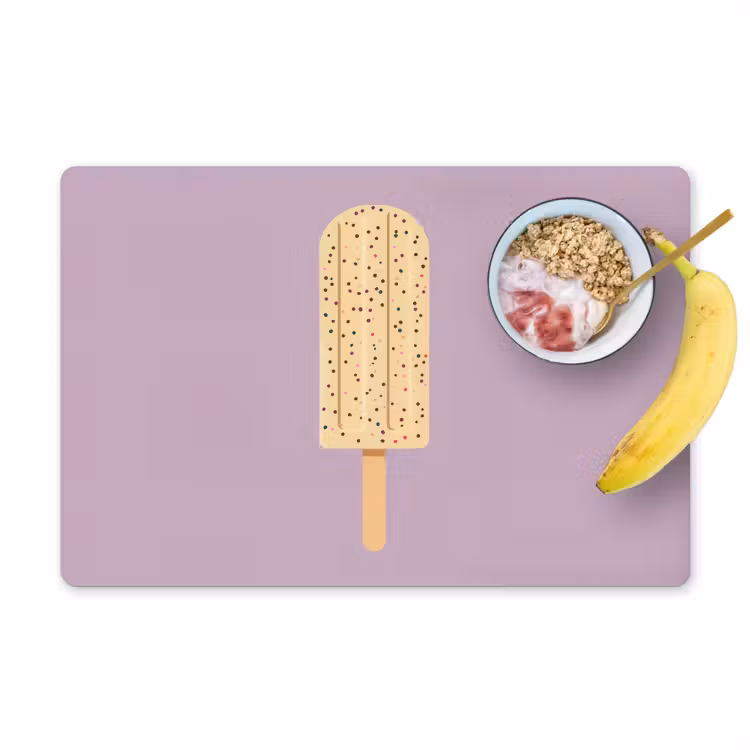Placemat - 6 stuks - Beige - Ijsje - Spikkels — 1