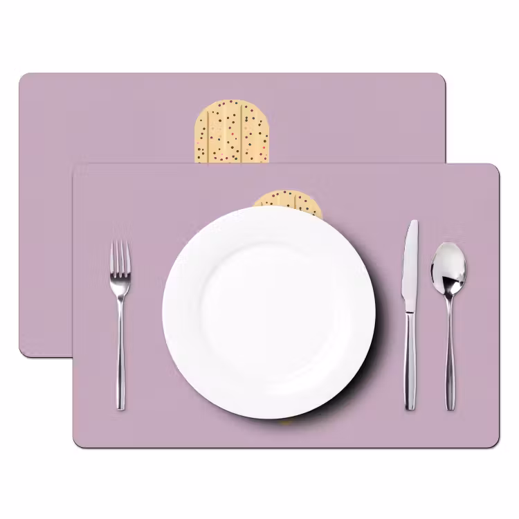 Placemat - 6 stuks - Beige - Ijsje - Spikkels — 2