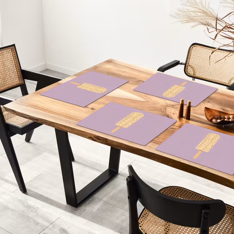 Placemat - 6 stuks - Beige - Ijsje - Spikkels — 5