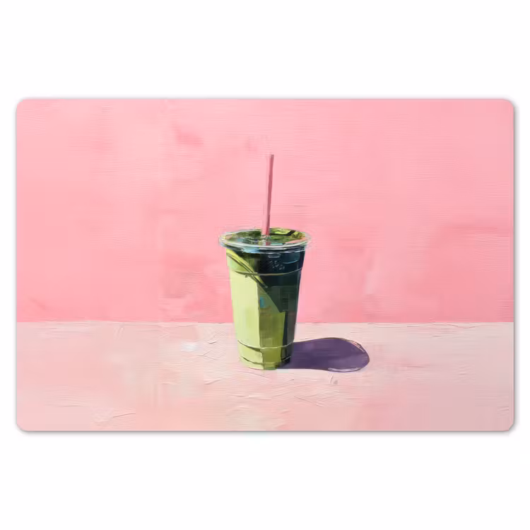 Placemat - 6 stuks - Beker - Rietje - Minimalistisch - Groen — 7