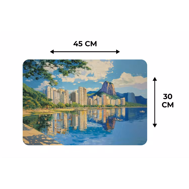 Placemat - 6 stuks - Berg - Skyline - Strand - Water — 3