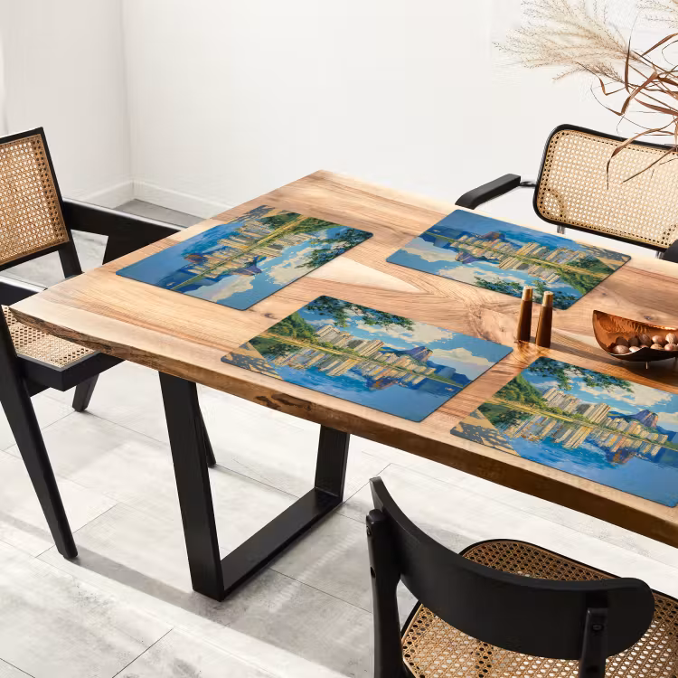 Placemat - 6 stuks - Berg - Skyline - Strand - Water — 5