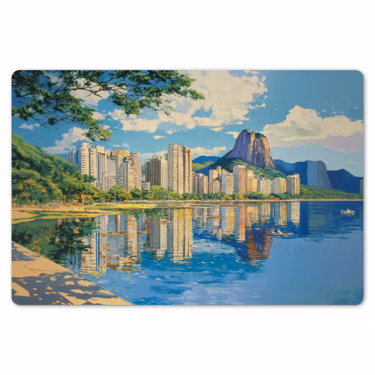 Placemat - 6 stuks - Berg - Skyline - Strand - Water — 7