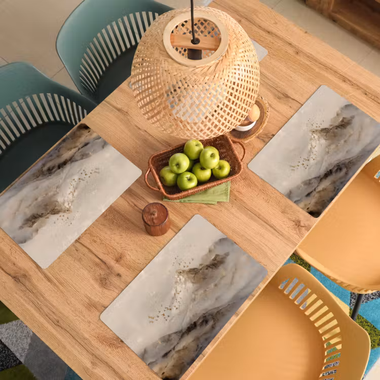 Placemat - 6 stuks - Berglandschap - Mist - Penseelstreken — 6