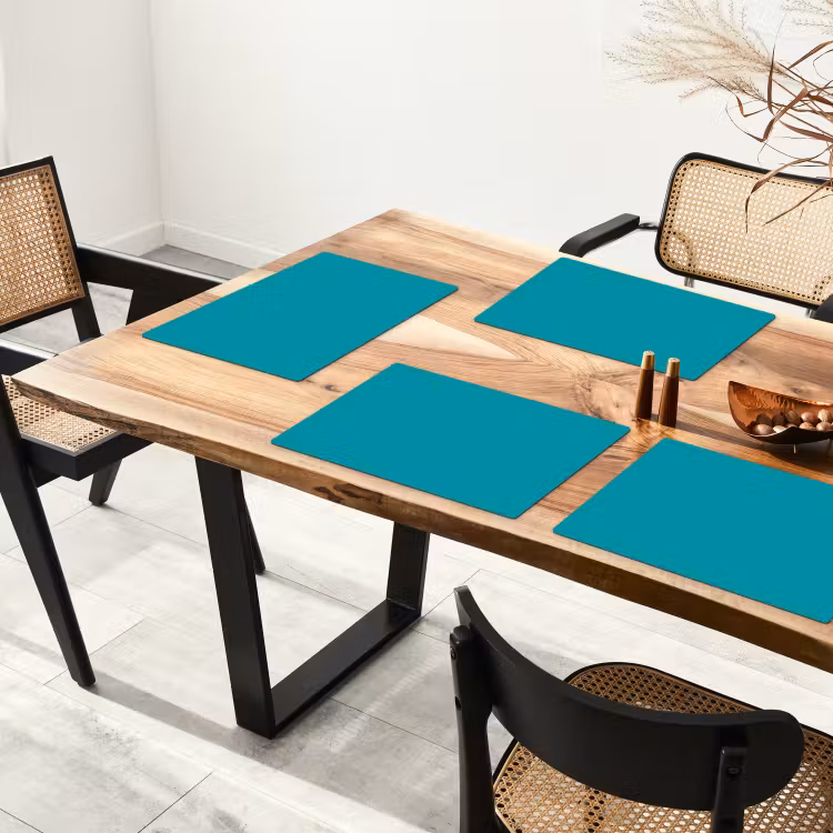 Placemat - 6 stuks - Blauw - Effen kleur — 5