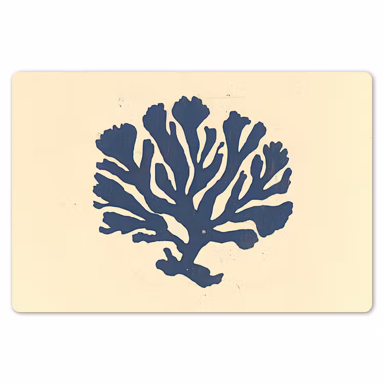 Placemat - 6 stuks - Blauw koraal - Vertakkingen - Beige — 7