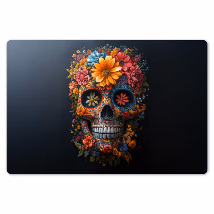 Placemat - 6 stuks - Bloemen - Kleurrijk - Schedel — 7