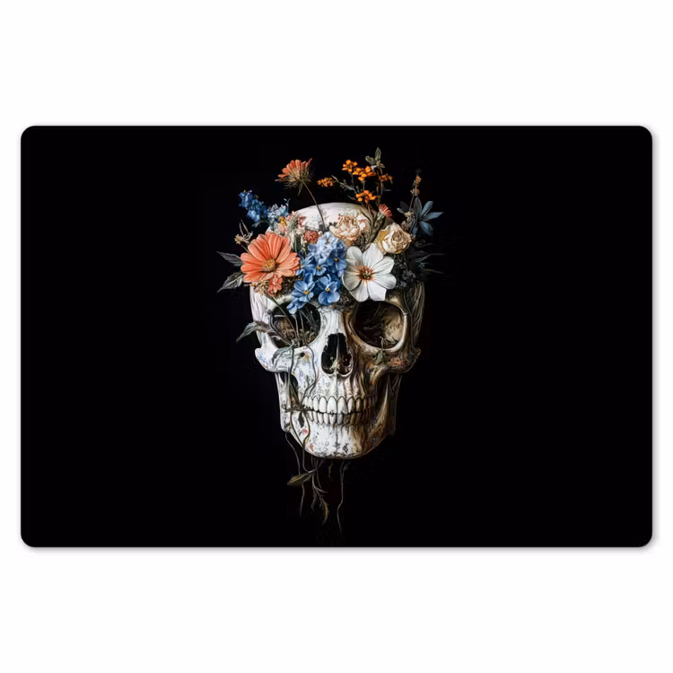 Placemat - 6 stuks - Bloemen - Schedel - Kleurrijk — 7