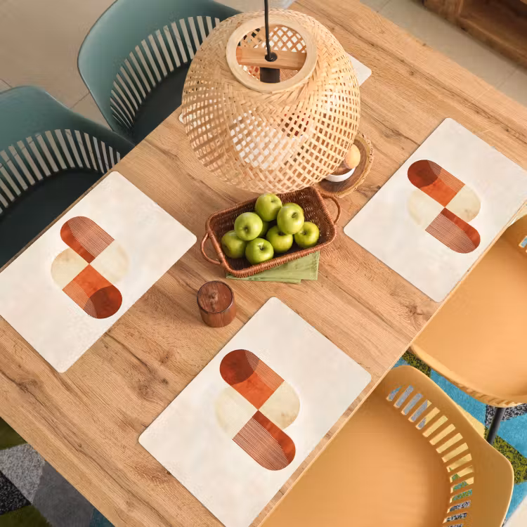 Placemat - 6 stuks - Bogen - Beige - Vormen — 6