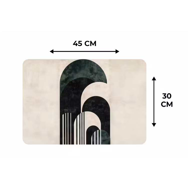 Placemat - 6 stuks - Bogen - Donkergroen - Lijnen — 3