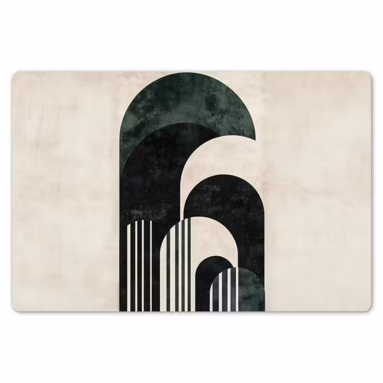 Placemat - 6 stuks - Bogen - Donkergroen - Lijnen — 7