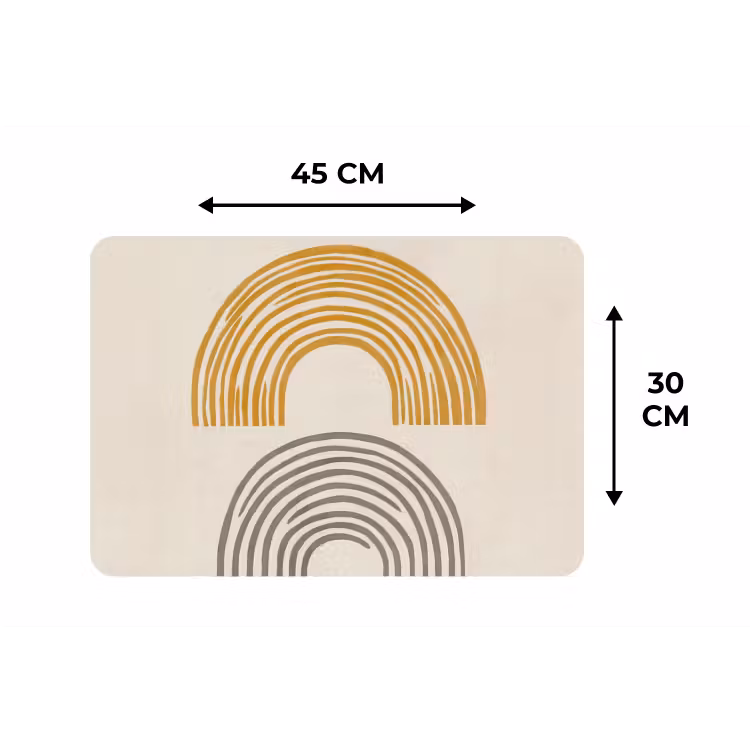 Placemat - 6 stuks - Bogen - Lijnen - Oranje - Minimalistisch — 3