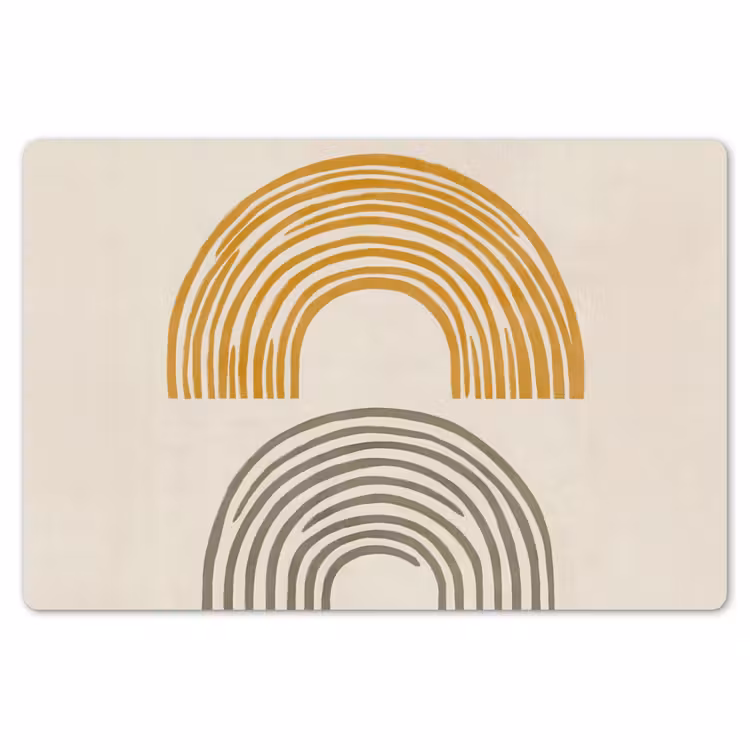 Placemat - 6 stuks - Bogen - Lijnen - Oranje - Minimalistisch — 7