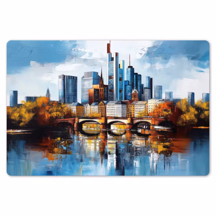 Placemat - 6 stuks - Bomen Frankfurt- Stad - Skyline - Brug — 7