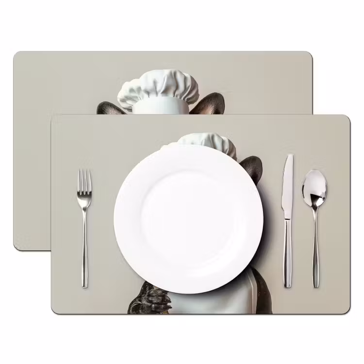 Placemat - 6 stuks - Bril - Hond - Kok — 2