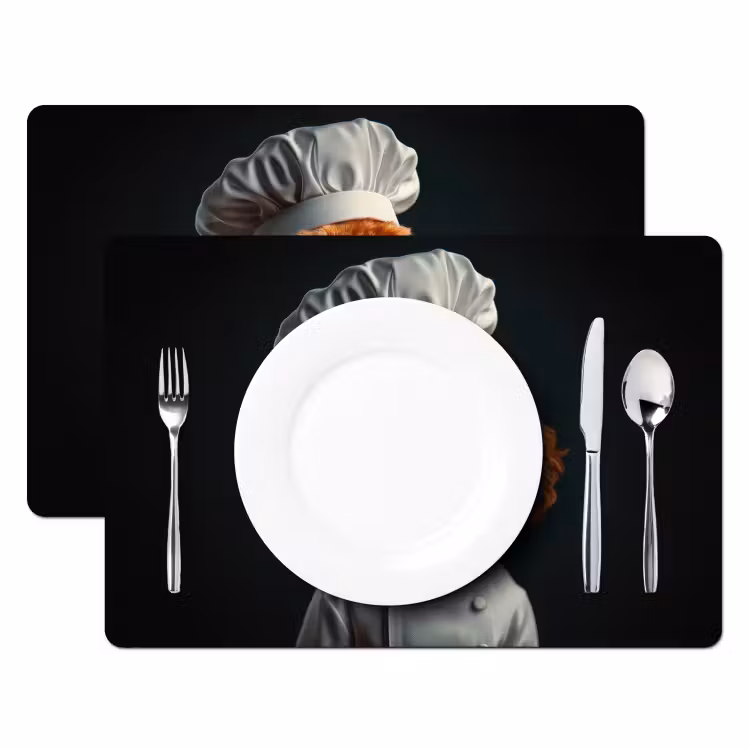 Placemat - 6 stuks - Bruin - Kok - Hondje — 2
