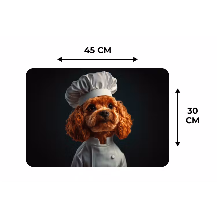 Placemat - 6 stuks - Bruin - Kok - Hondje — 3