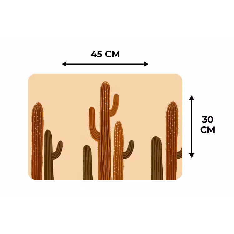 Placemat - 6 stuks - Cactus - Woestijn - Zand - Bruin — 3