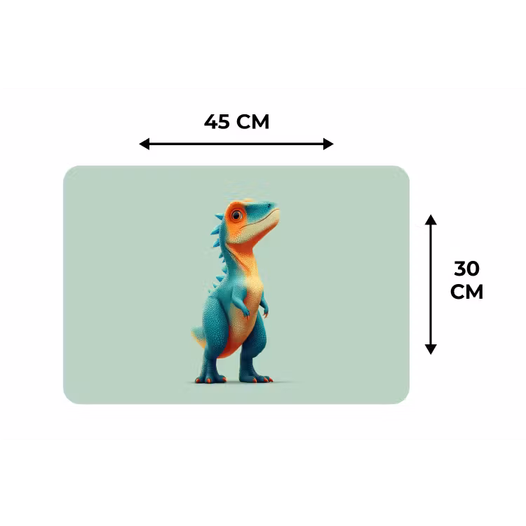 Placemat - 6 stuks - Cartoon - Dino - Oranje - Stekels — 3