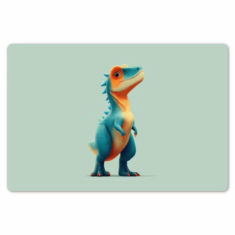 Placemat - 6 stuks - Cartoon - Dino - Oranje - Stekels — 7