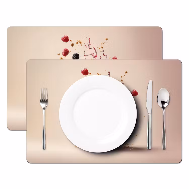 Placemat - 6 stuks - Cheesecake - Eten - Roze - Taart — 2