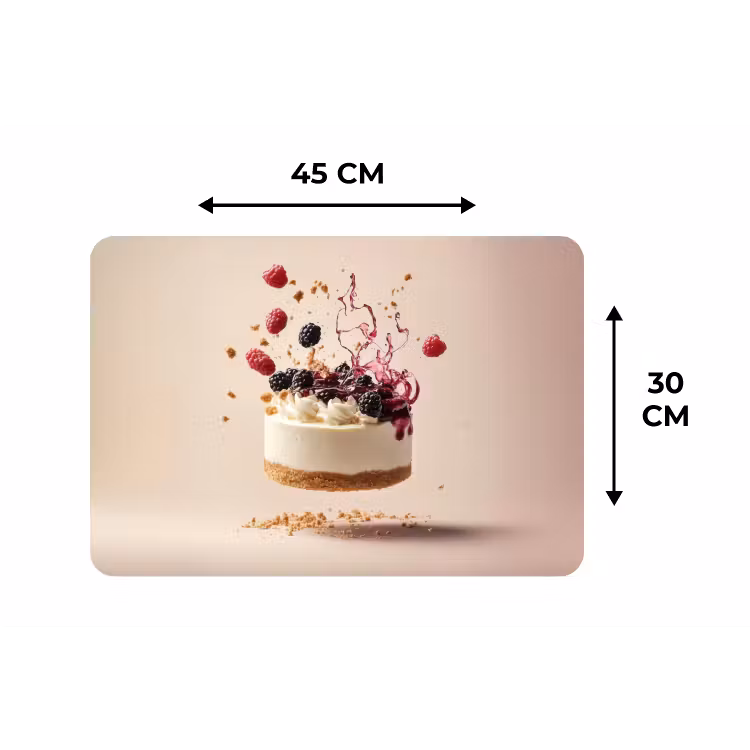 Placemat - 6 stuks - Cheesecake - Eten - Roze - Taart — 3