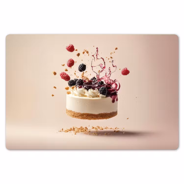 Placemat - 6 stuks - Cheesecake - Eten - Roze - Taart — 7