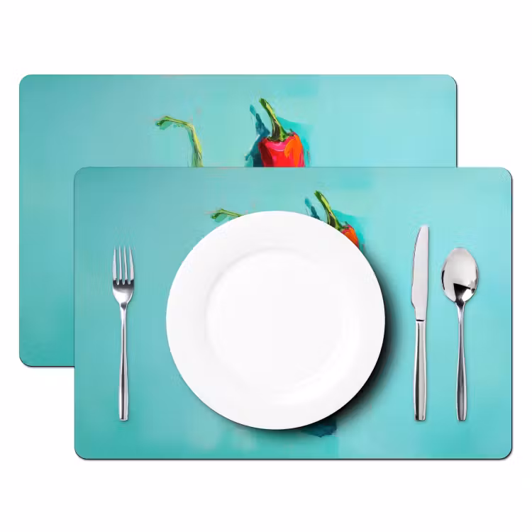 Placemat - 6 stuks - Chilipepers - Geverfd - Rood — 2