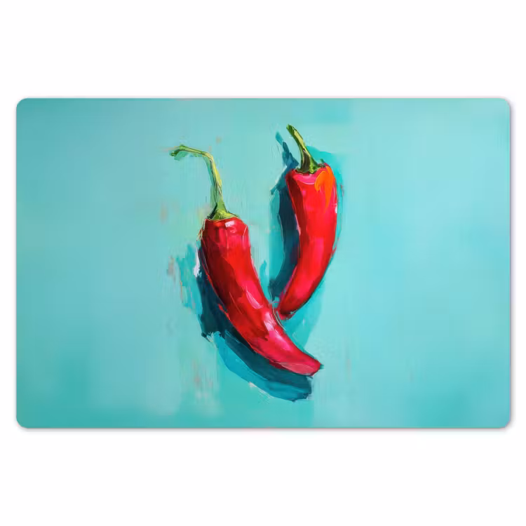 Placemat - 6 stuks - Chilipepers - Geverfd - Rood — 7