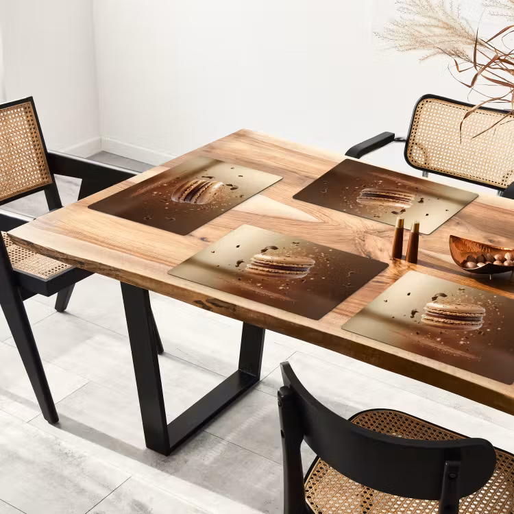 Placemat - 6 stuks - Chocolade - Macarons - Eten - Snoep — 5