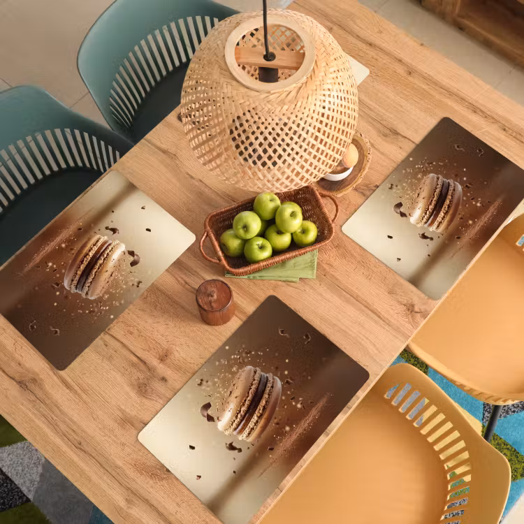Placemat - 6 stuks - Chocolade - Macarons - Eten - Snoep — 6