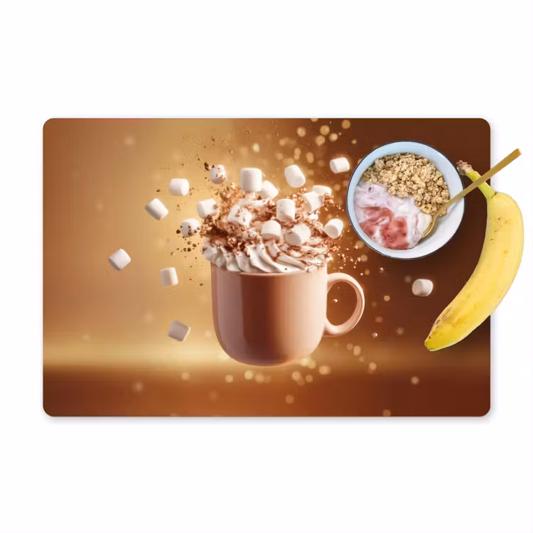 Placemat - 6 stuks - Chocomelk - Drinken - Warm - Bruin — 1