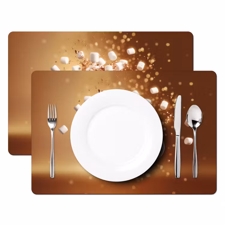 Placemat - 6 stuks - Chocomelk - Drinken - Warm - Bruin — 2