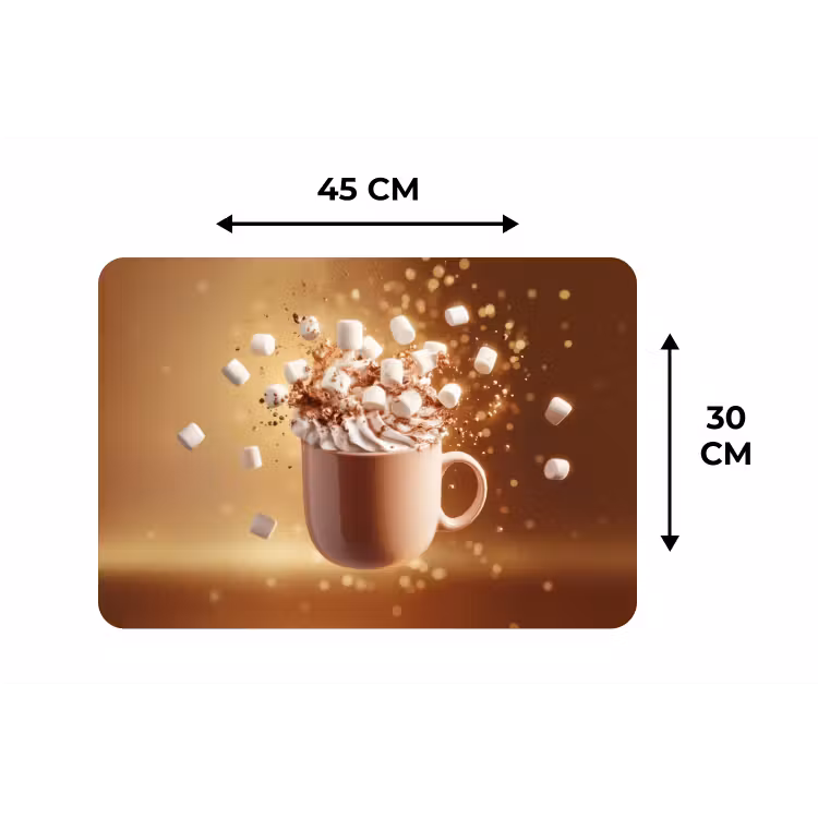 Placemat - 6 stuks - Chocomelk - Drinken - Warm - Bruin — 3