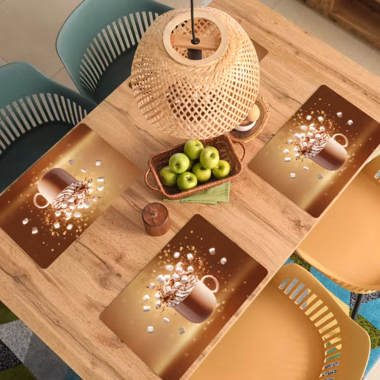 Placemat - 6 stuks - Chocomelk - Drinken - Warm - Bruin — 6